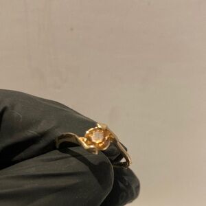 Gold plated Women's Birthstone Ring with gold Crystal Accent Size 7